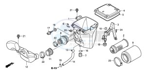 TRX420TE FOURTRAX ES drawing AIR CLEANER