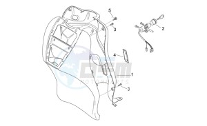 Scarabeo 50 2t e2 (eng. piaggio) drawing Front body V - Internal shield