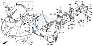 VTR1000SP RC51 drawing UPPER COWL