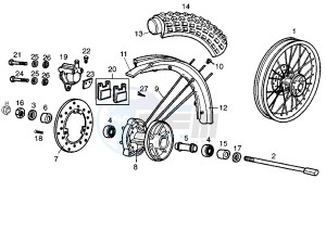 SENDA R RACER - 50 cc drawing FRONT WHEEL