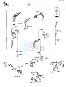 EL 250 B [ELIMINATOR[ (B2-B3) [ELIMINATOR drawing IGNITION SWITCH_LOCKS_REFLECTORS