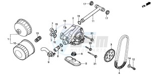 VT750CD3 drawing OIL FILTER/OIL PUMP