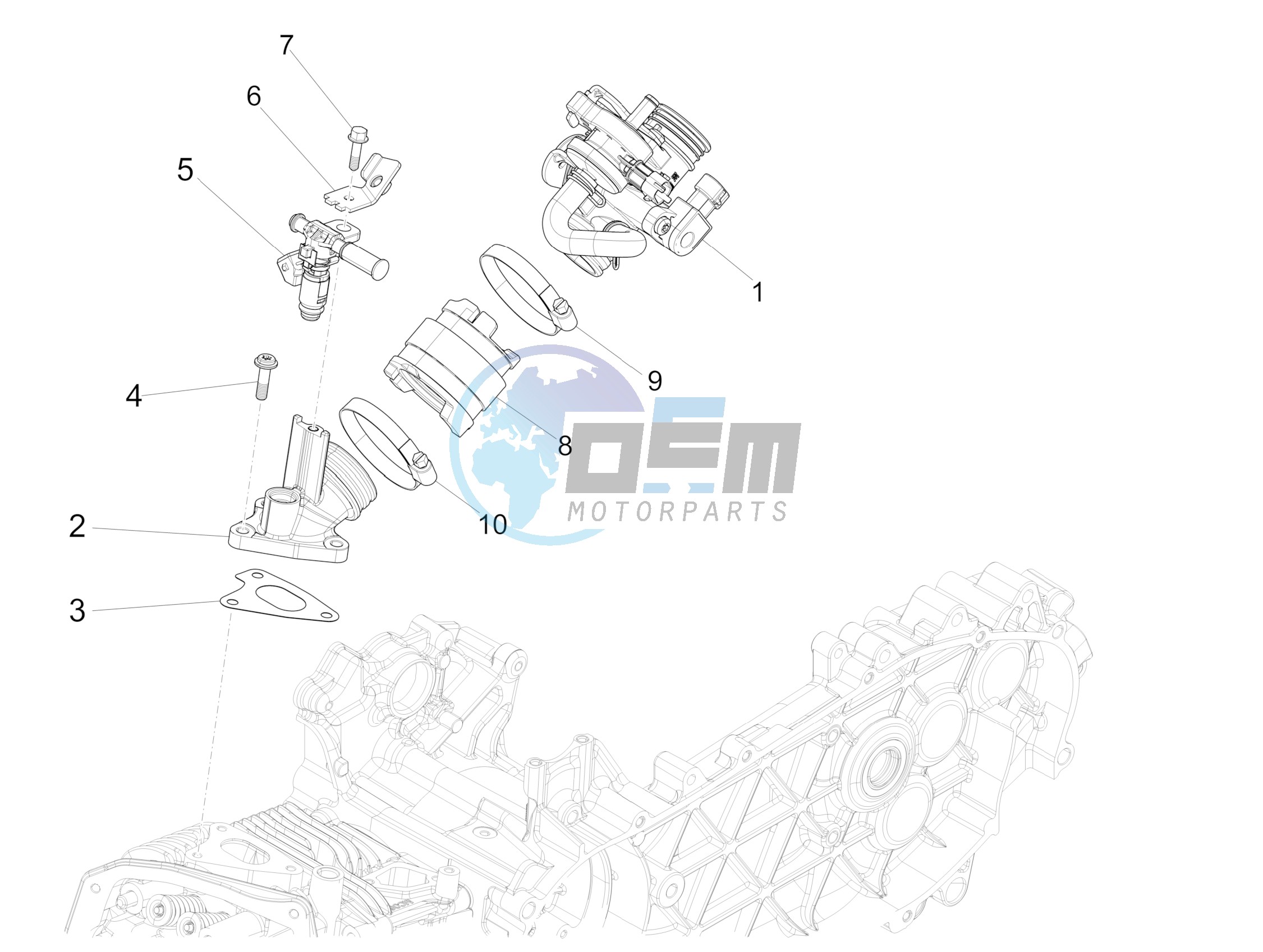 Throttle body - Injector - Union pipe