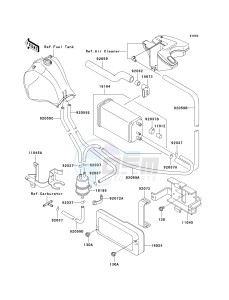 KL 650 A [KLR 650] (A6F-A7F) A7F drawing FUEL EVAPORATIVE SYSTEM-- CA- -