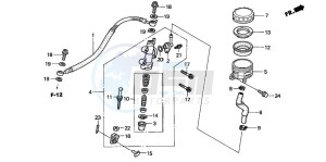 CB900F CB900F drawing RR. BRAKE MASTER CYLINDER