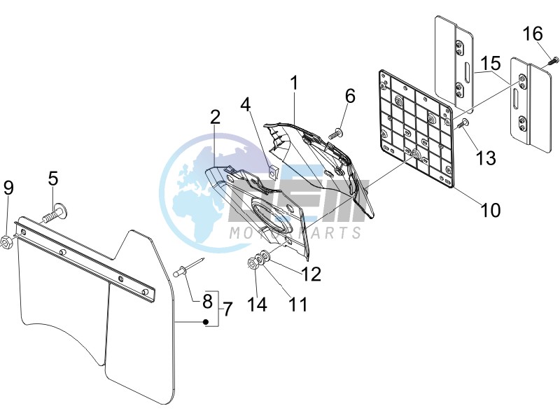 Rear cover - Splash guard