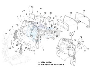 Granturismo 125 L E3 drawing Front glovebox - Knee-guard panel