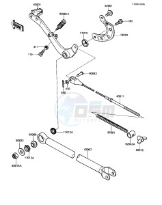 KX 500 A [KX500] (A1) [KX500] drawing BRAKE PEDAL_TORQUE LINK -- 83 A1- -