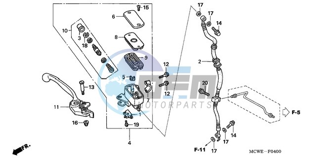 FR. BRAKE MASTER CYLINDER (VFR800)