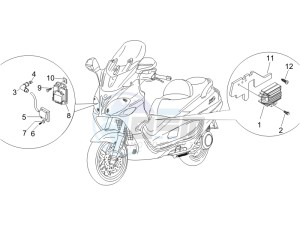 X9 125 Evolution potenziato (UK) drawing Voltage Regulators - Electronic Control Units (ecu) - H.T. Coil