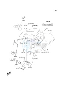 KSF 80 A [KFX80] (A6F) A6F drawing REAR FENDER-- S- -