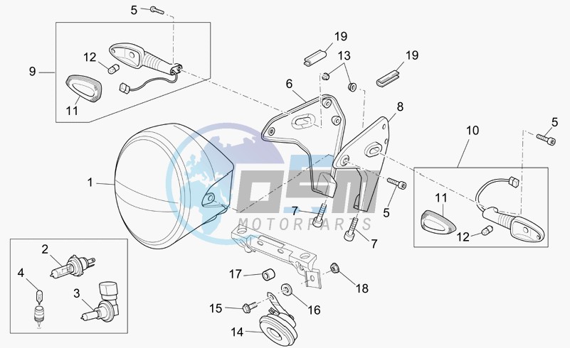 Headlight/horn