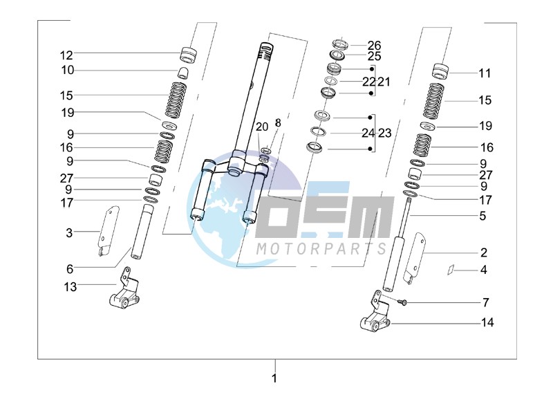 Fork steering tube - Steering bearing unit