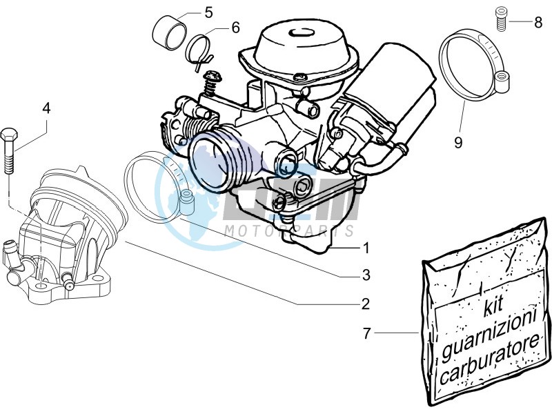 Carburettor assembly - Union pipe