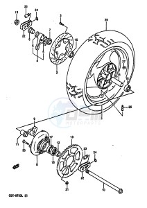 GSX-R750 (J-K-L) drawing REAR WHEEL (MODEL L)