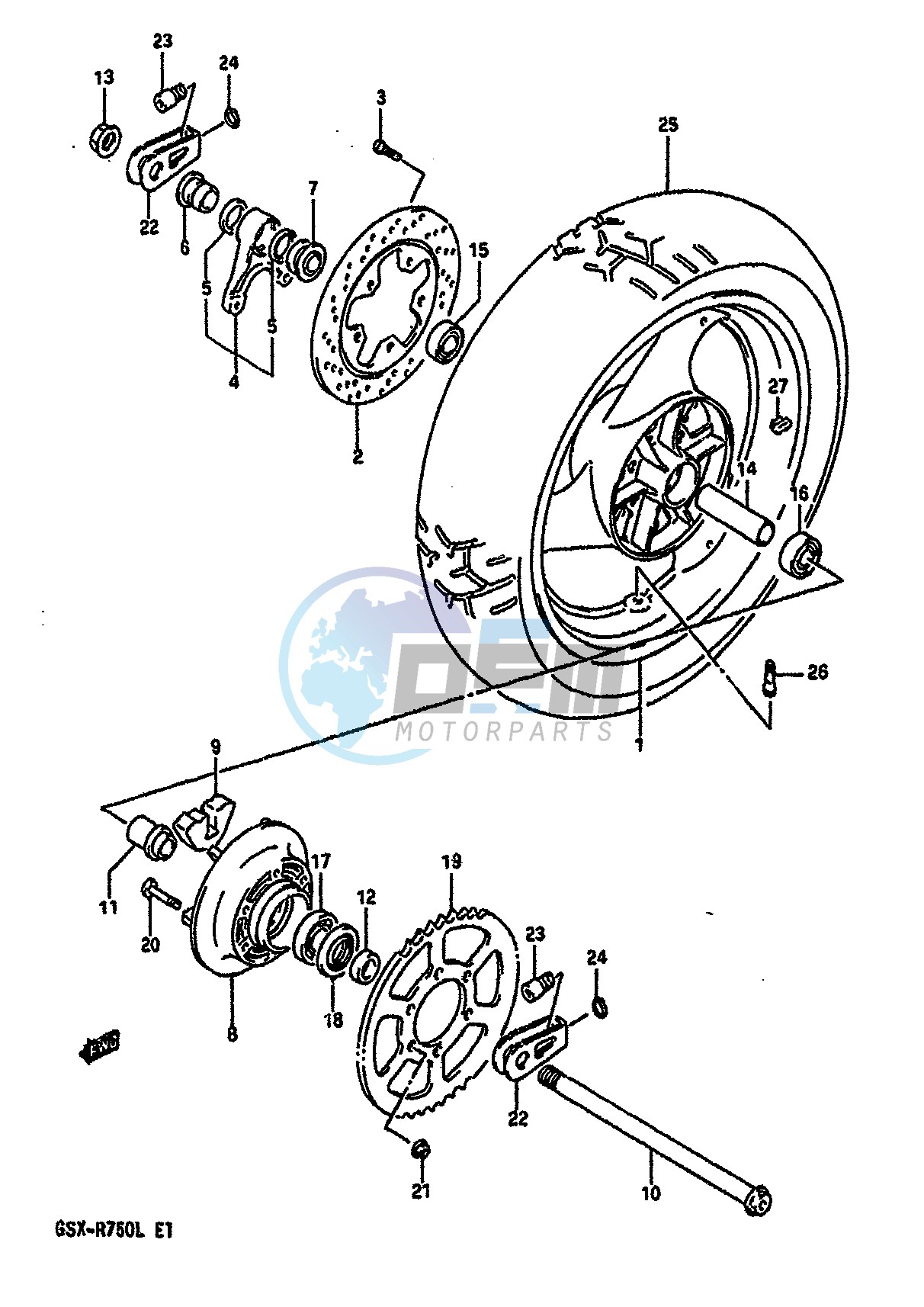 REAR WHEEL (MODEL L)