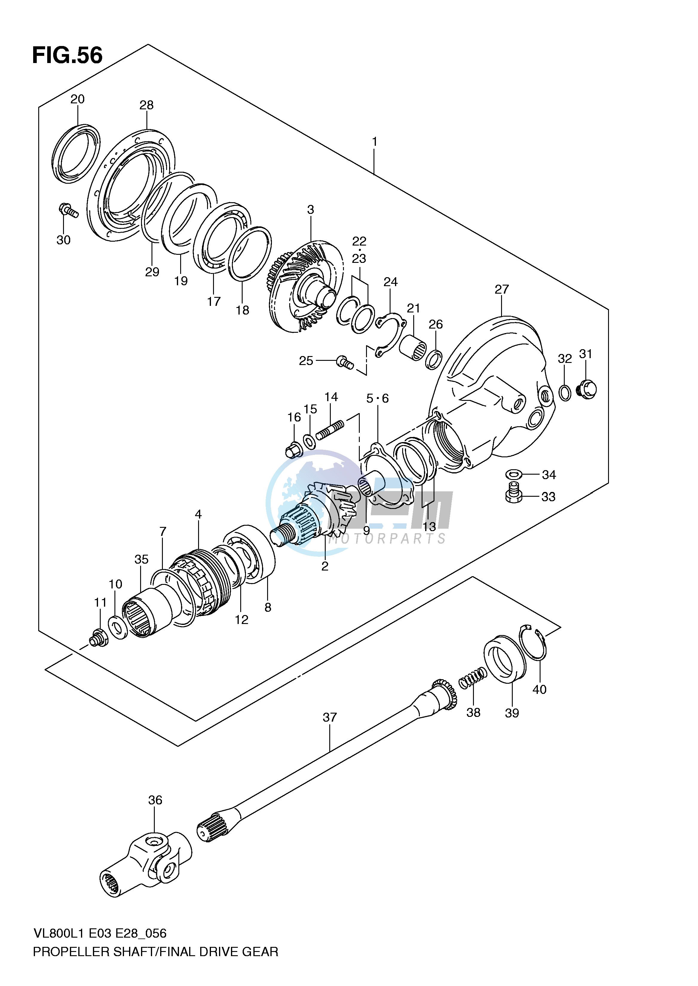 PROPELLER SHAFT - FINAL DRIVE GEAR