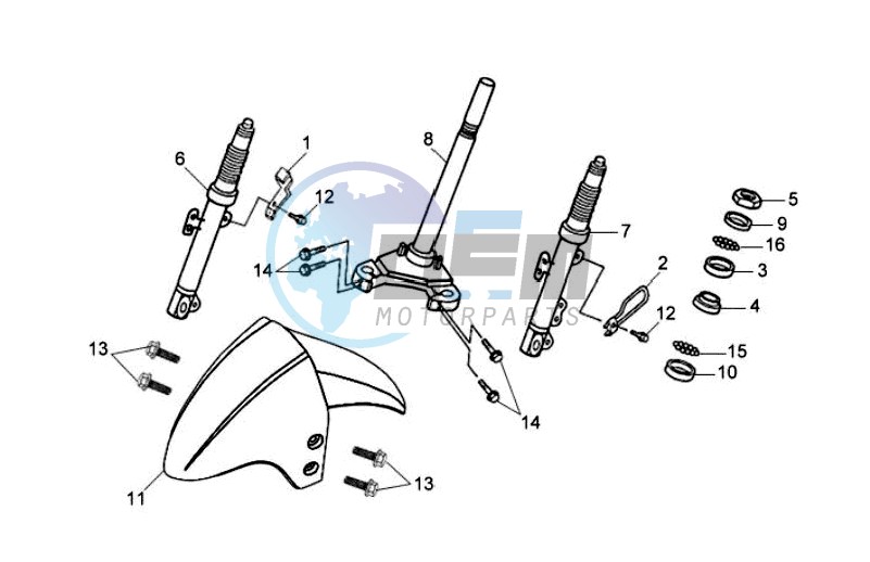 FRONT FENDER / FRONT FORK/ STEERING HEAD BEARING