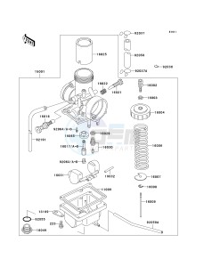 KX 60 [KX60] (B15-B19) [KX60] drawing CARBURETOR