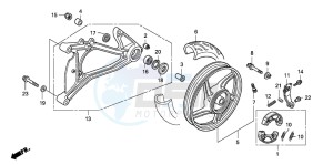 SH150R 125 drawing REAR WHEEL/SWINGARM