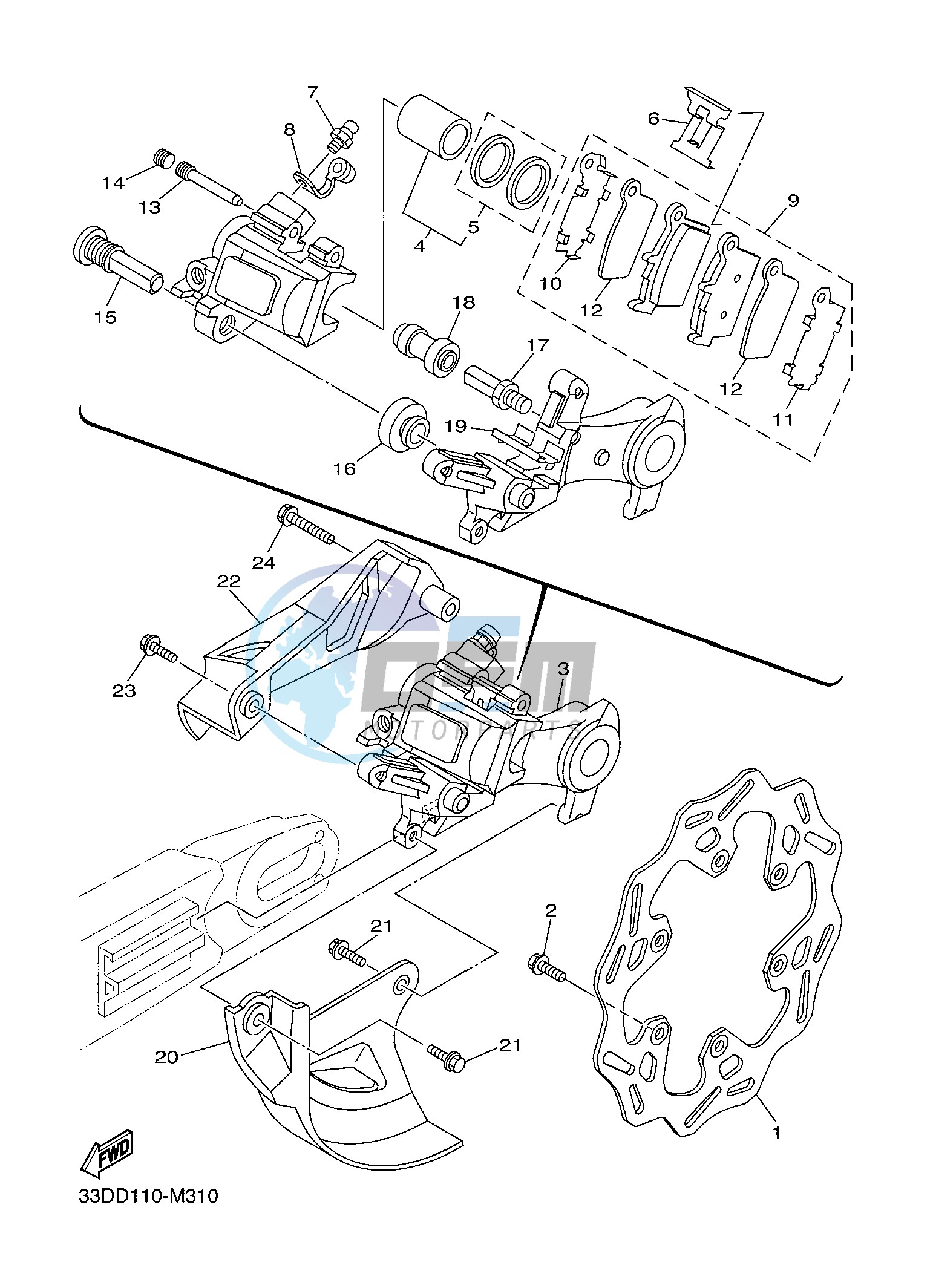 REAR BRAKE CALIPER