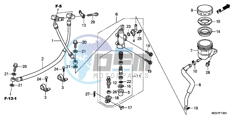 REAR BRAKE MASTER CYLINDER (CBR600FA)