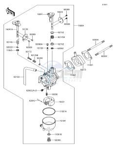 MULE SX 4x4 KAF400HJF EU drawing Carburetor