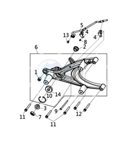 HD 300I ABS (L9) EU drawing REAR FORK - REAR SUSPENSION