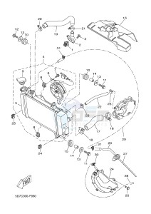 MT125 MT-125 (5D7L) drawing RADIATOR & HOSE