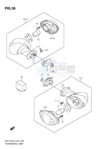 GSF1250 (E2) Bandit drawing TURNSIGNAL LAMP (E24)