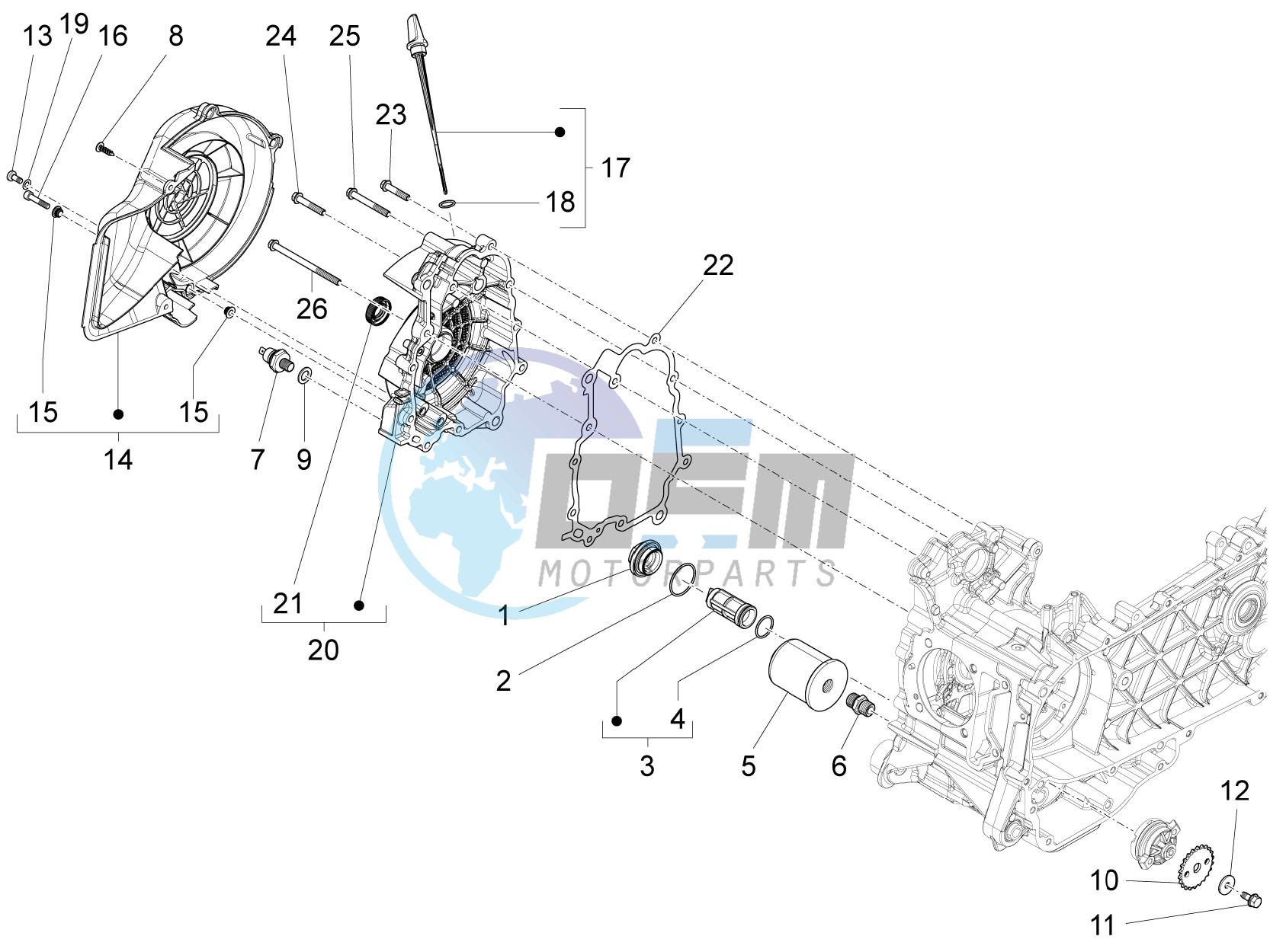 Flywheel magneto cover - Oil filter