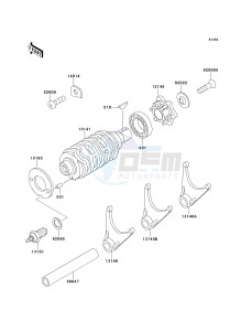 KMX 125 A [KMX 125] (A12-A14) [KMX 125] drawing GEAR CHANGE DRUM_SHIFT FORK-- S- -