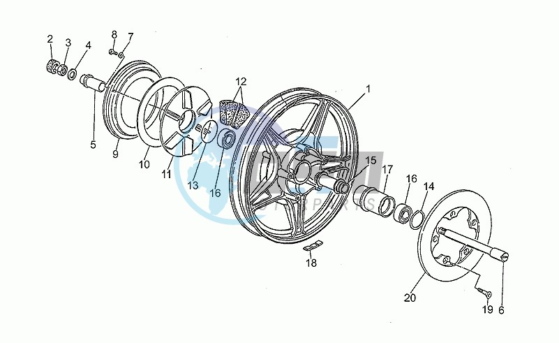 Rear wh, alloy, 2nd series