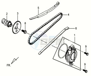 MIO 50 drawing CHAIN / CHAIN TENSIONER / CHAIN GUIDE