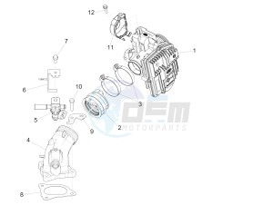 MP3 500 SPORT BUSINESS ABS E3-E4 (NAFTA)2 drawing Throttle body - Injector - Union pipe