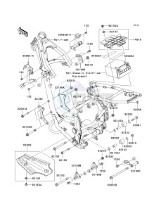 KLX 140 B (KLX140L MONSTER ENERGY) (B8F-B9FA) B8F drawing FRAME FITTINGS