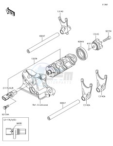 Z1000 ZR1000JHF XX (EU ME A(FRICA) drawing Gear Change Drum/Shift Fork(s)