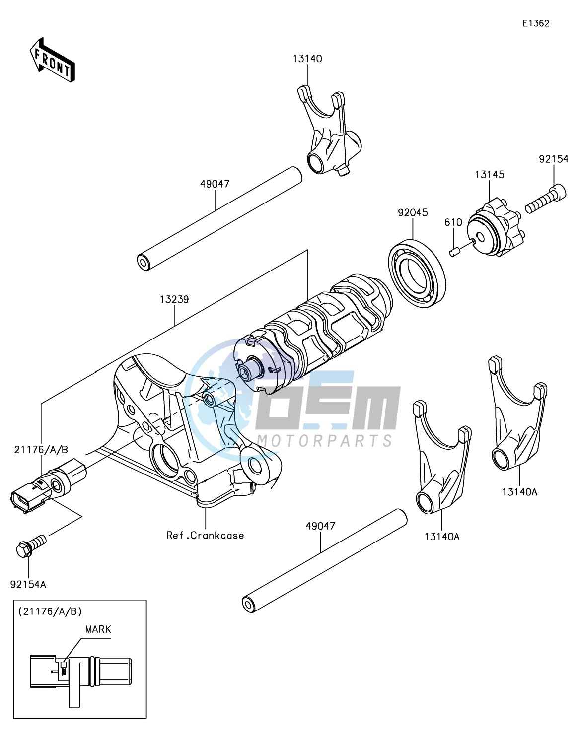 Gear Change Drum/Shift Fork(s)