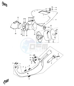 KX 125 (-A) drawing AIR CLEANER_MUFFLER