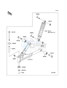 KLF250 KLF250A8F EU GB drawing Front Suspension