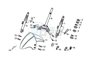 JET 4 50cc drawing FRONT FENDER / FRONT FORK/ STEERING HEAD BEARING