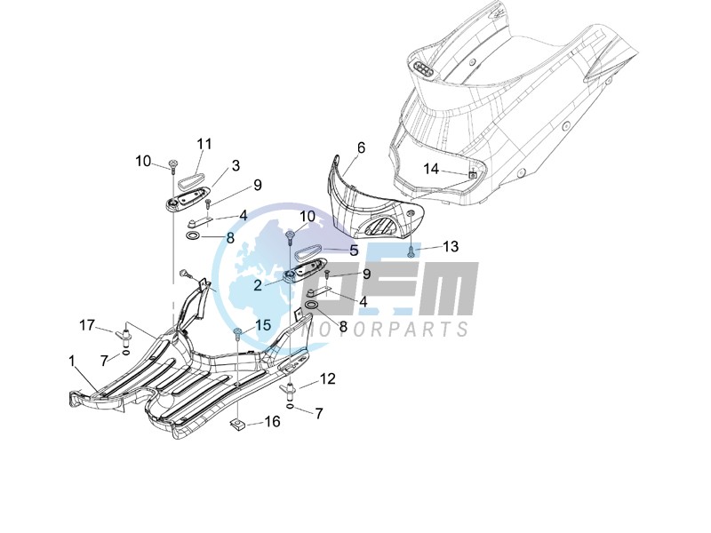 Central cover - Footrests