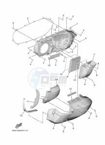 MWD300 TRICITY 300 (BED8) drawing CRANKCASE COVER 1