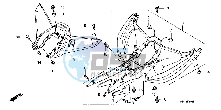 REAR FENDER (TRX400EX8/X9/XC/XD)