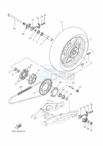 XSR700 MTM690D-U (BJY1) drawing REAR WHEEL