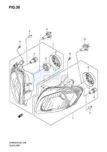 AN650 (E2) Burgman drawing HEADLAMP (NOTE)