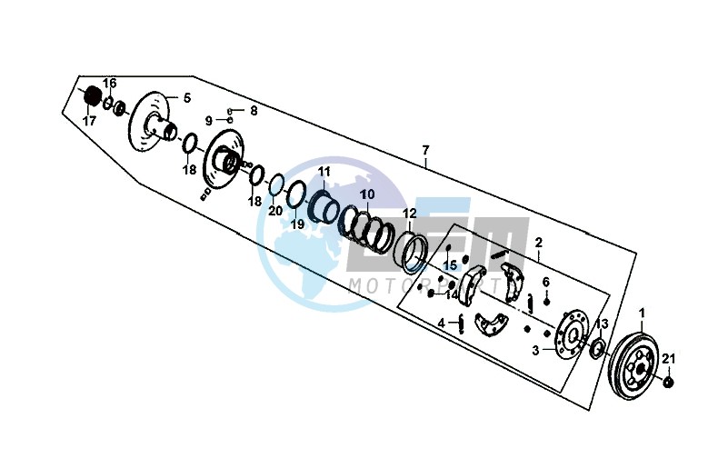 DRIVEN PULLEY ASSY / ALLO 50 (25 KM/H) (AJ05WA-NL) (L8-M0)