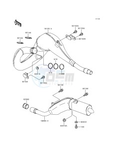 KDX 200 H [KDX200] (H2-H5) [KDX200] drawing MUFFLER-- S- -