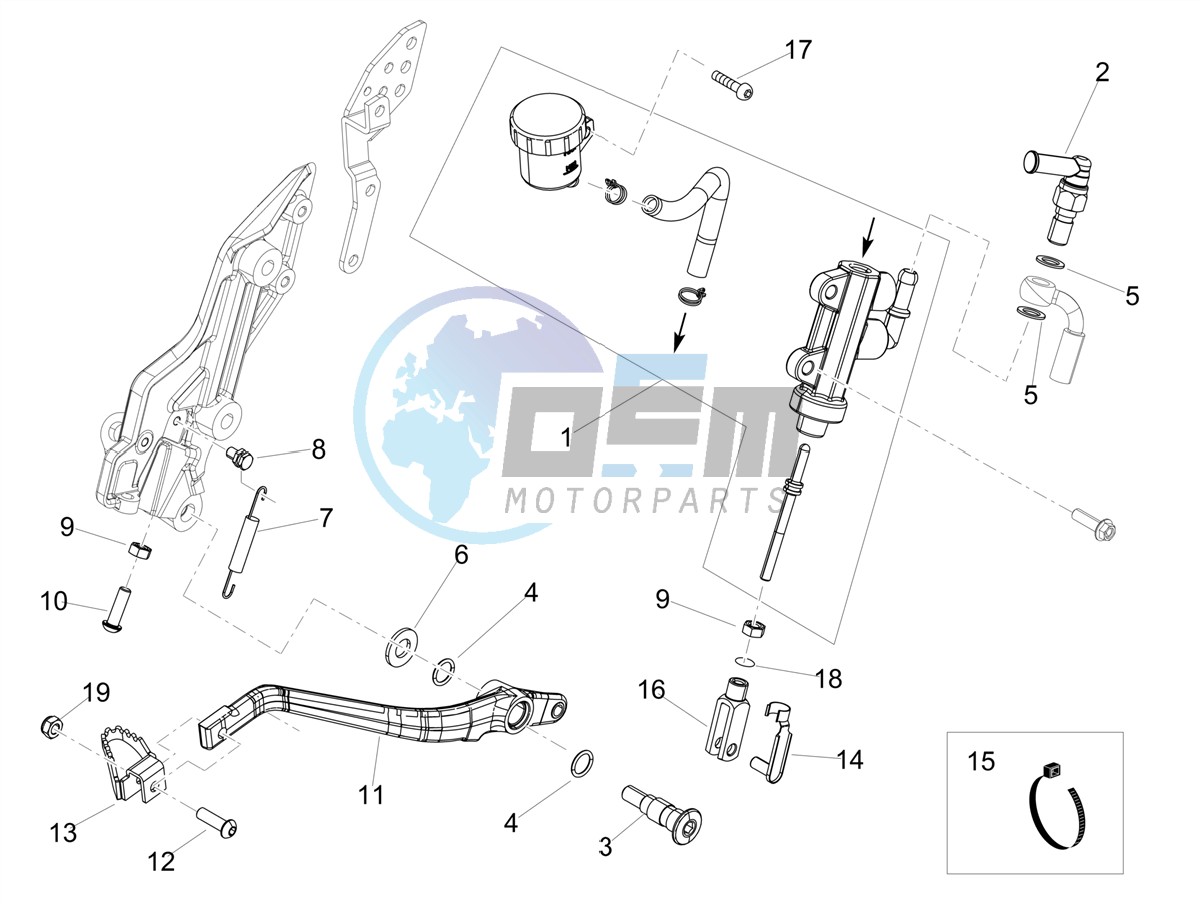 Rear master cylinder