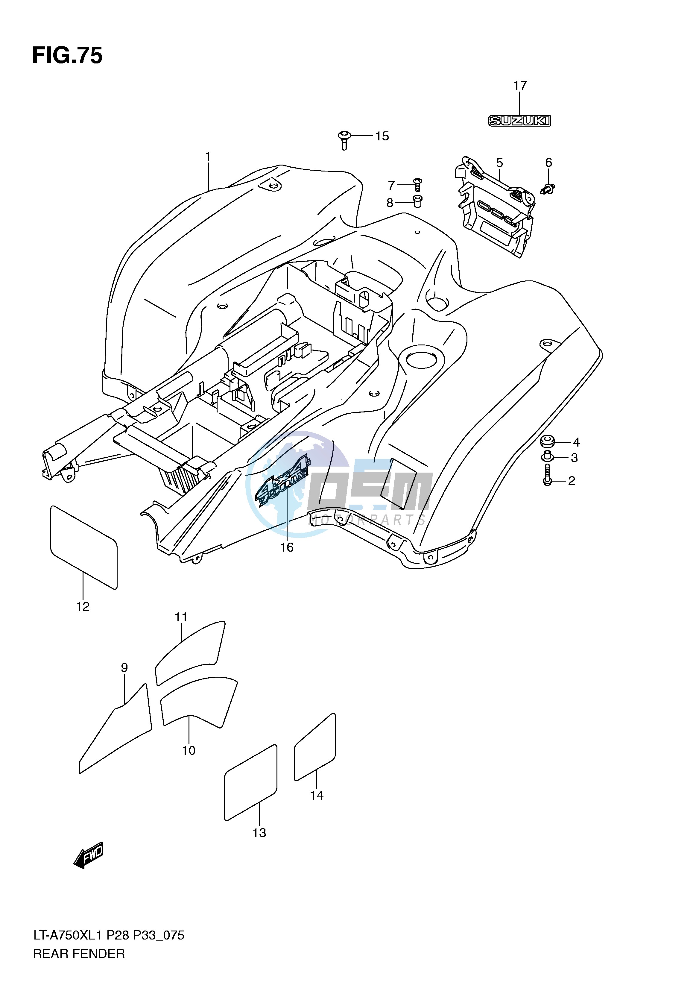 REAR FENDER (LT-A750XL1 P33)